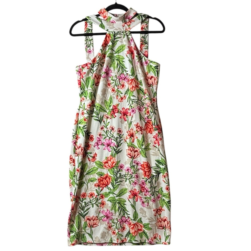 bebe Multicolor Floral Midi Dress